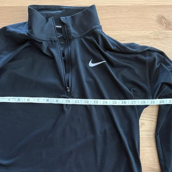 Nike Black Quarter-Zip Performance Top with White Swoosh - Picture 3 of 4